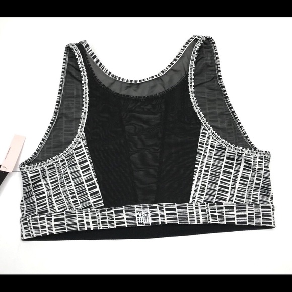 VSX Black & White Mesh Panel Sports Bra - Picture 2 of 6